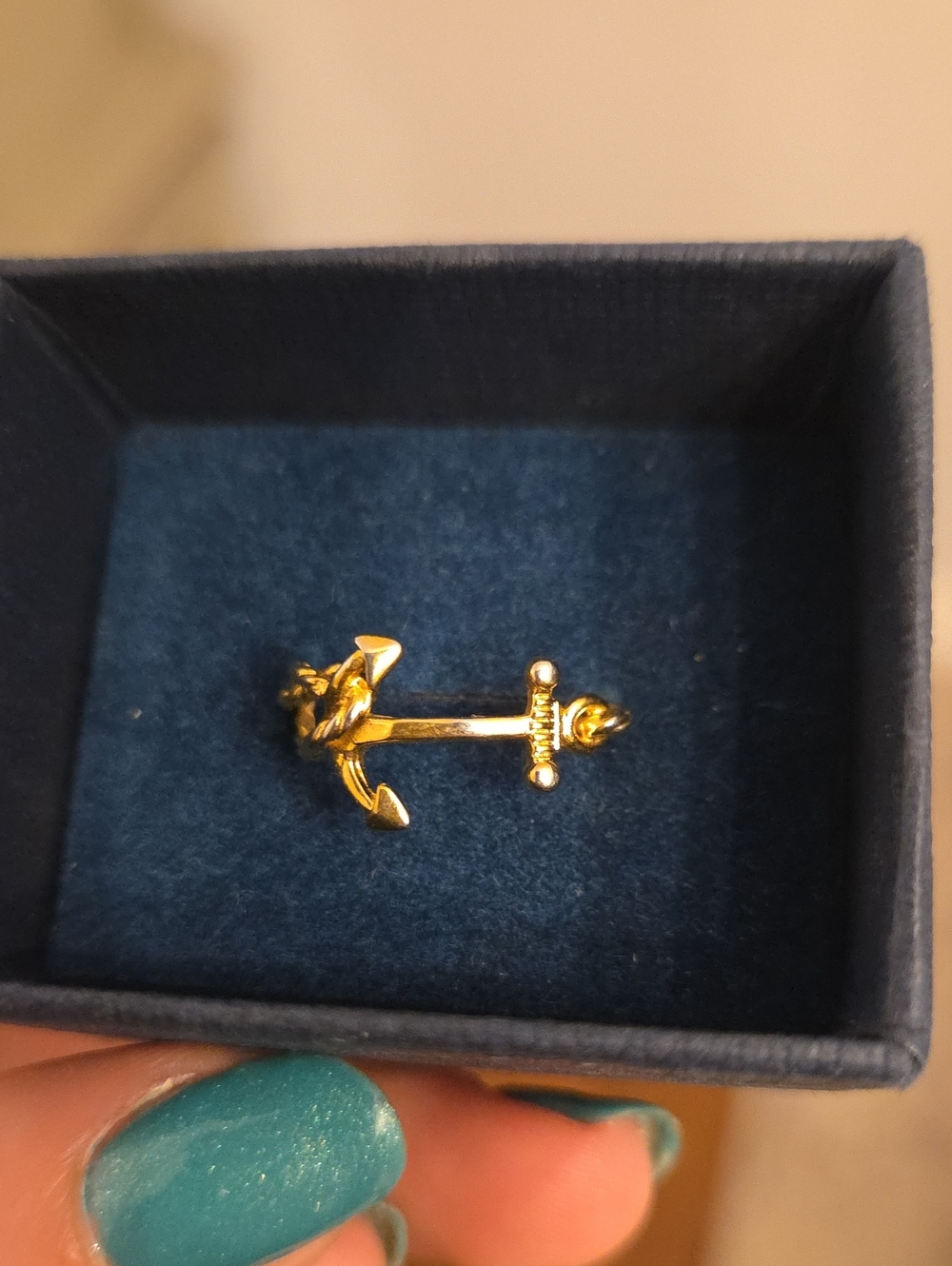 KJP Gold Sailors Promise Anchor Ring